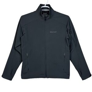 Marmot Mens Jacket Full Zip Size S Gray Softshell Mesh Fleece Lined Outdoor